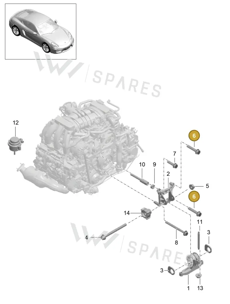 90037824901 — Porsche Cayman (2013-2016) diagram p40109000, position 6