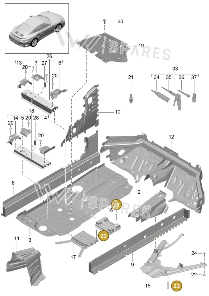 90037825501 — Porsche GT2 RS Clubsport (2013-2020) diagram p42801020, position 23