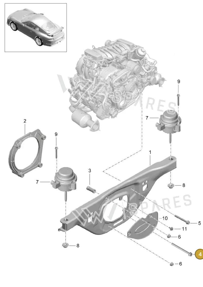 90037828601 — Porsche 911 (2013-2020) diagram p41109000, position 4
