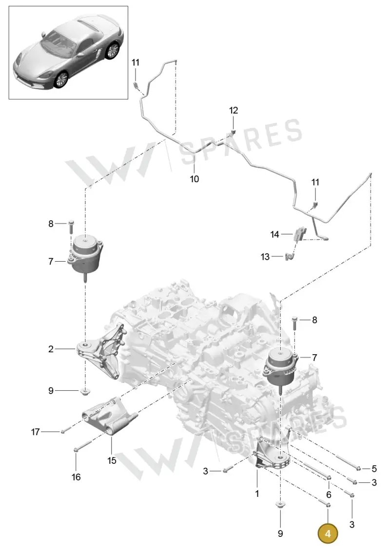 90038501802 — Porsche Boxster (2016-2019) diagram p48109000, position 4