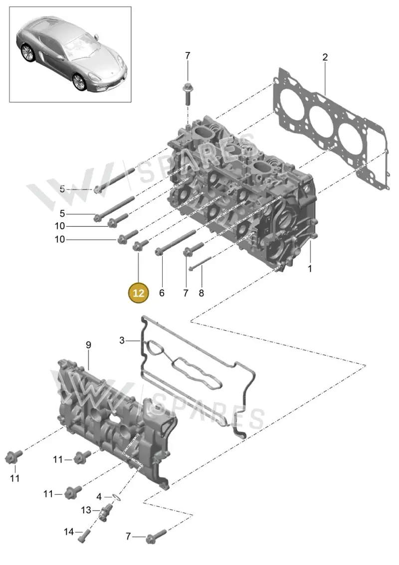 90038511201 — Porsche Cayman (2013-2016) diagram p40103000, position 12