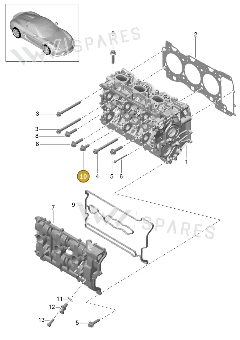 90038511201 — Porsche Boxster Spyder (2015-2016) diagram p46103000, position 10