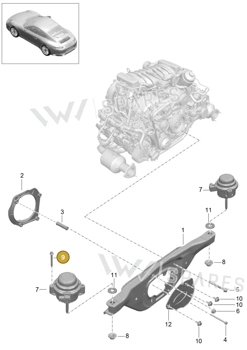 90038516701 — Porsche 911 (2016-2019) diagram p47109000, position 9