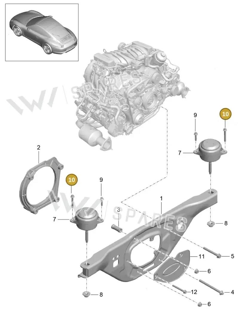 90038516801 — Porsche 991 Carrera 4 (2011-2016) diagram p38109000, position 10