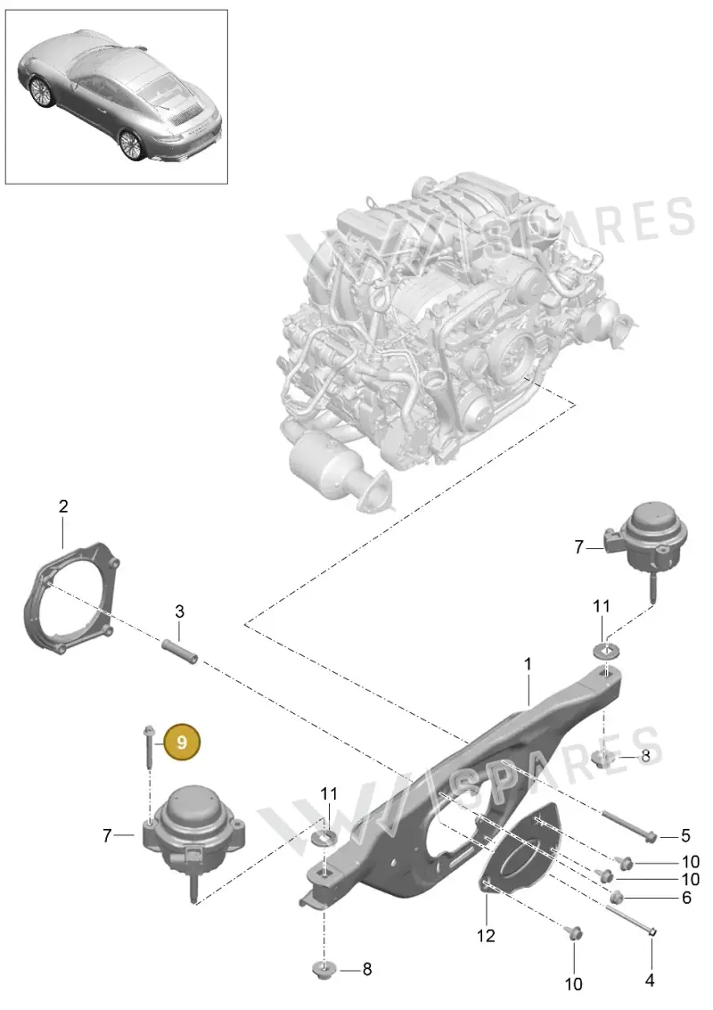 90038516801 — Porsche 911 (2016-2019) diagram p47109000, position 9