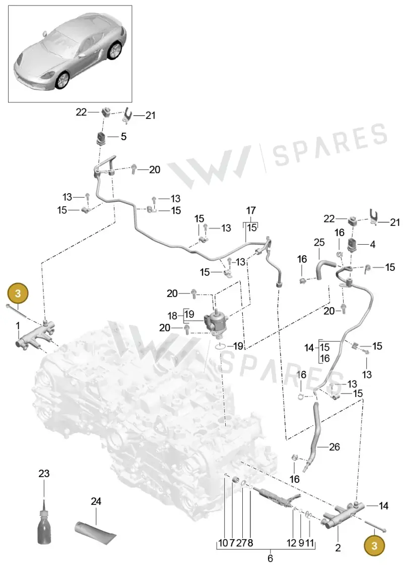 90038517201 — Porsche Cayman (2016-2019) diagram p50107005, position 3