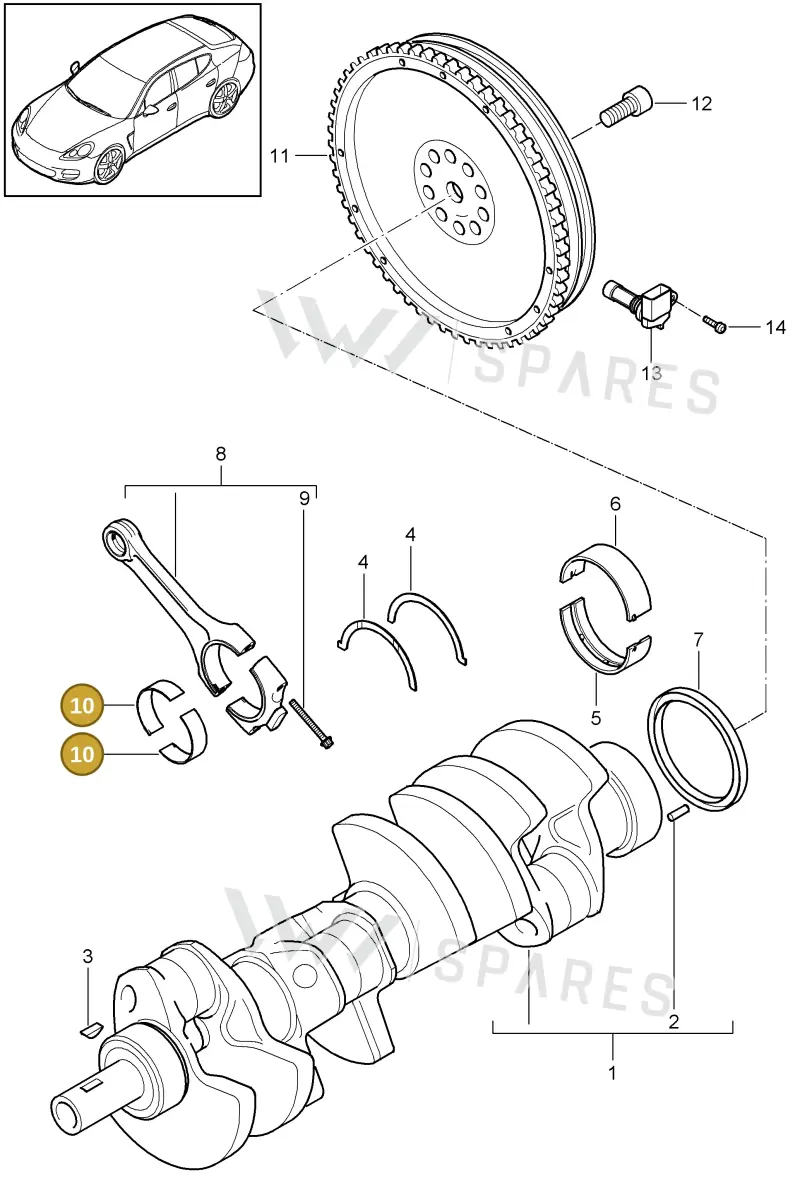 94610335405 — Porsche Panamera (2009-2016) diagram p35102000, position 10