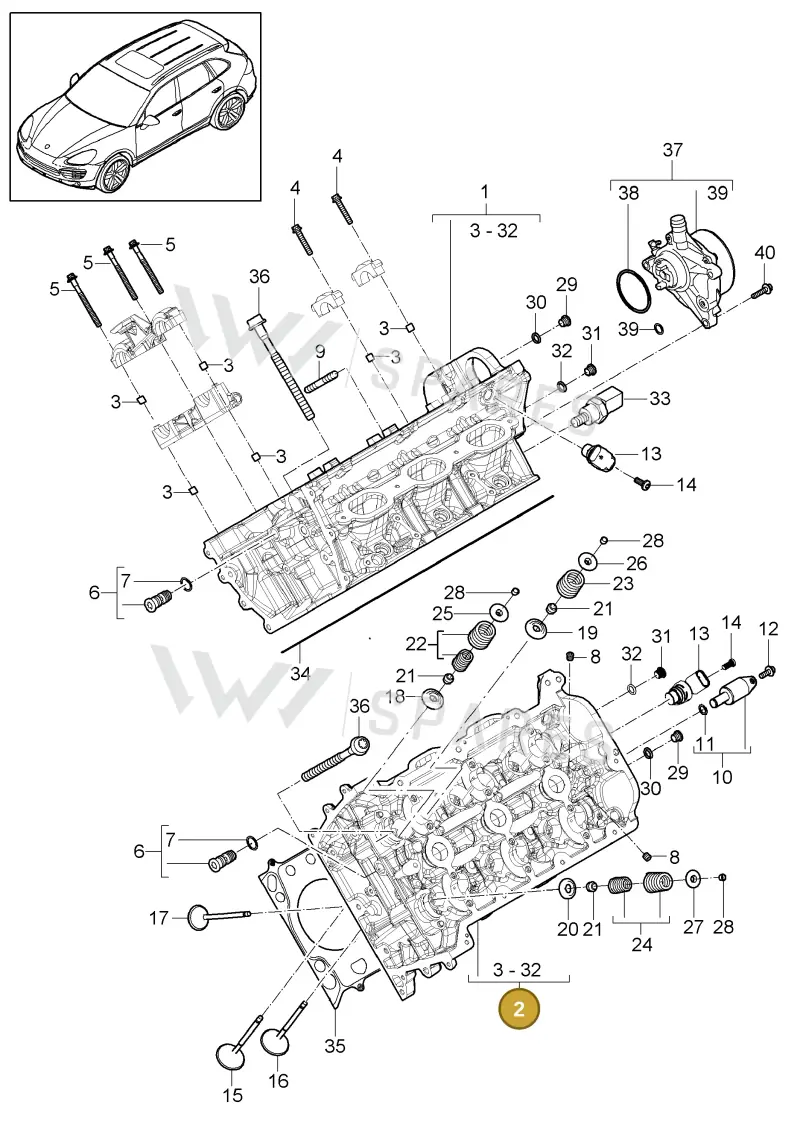 94610401679 — Porsche Cayenne (2010-2018) diagram p37103002, position 2