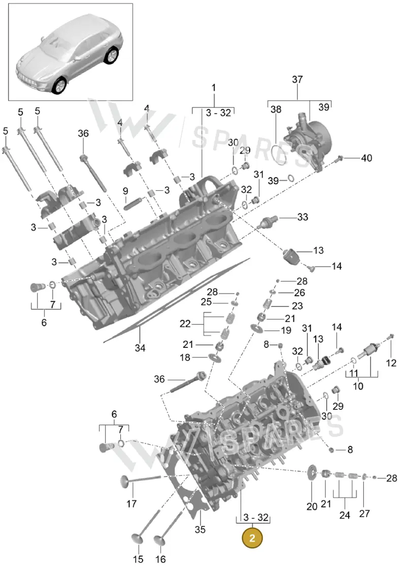 94610401679 — Porsche Macan (2013-2018) diagram p44103000, position 2
