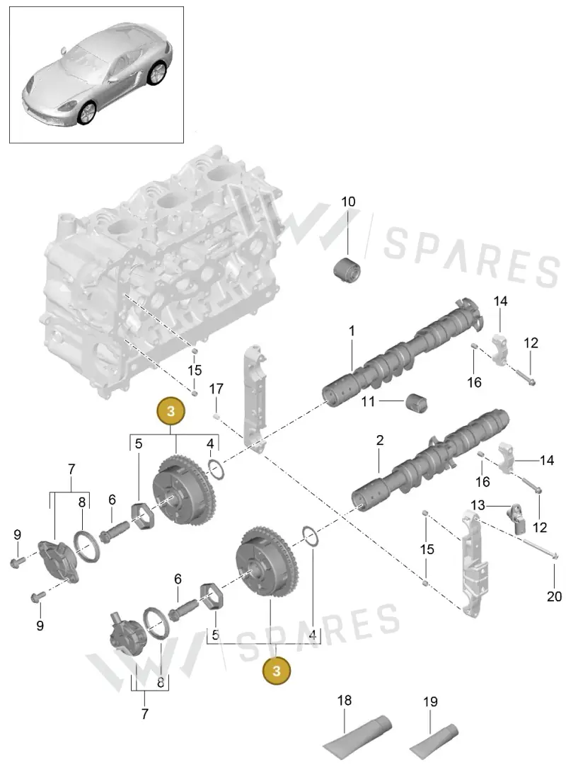 94610505177 — Porsche Cayman (2016-2019) diagram p50103010, position 3