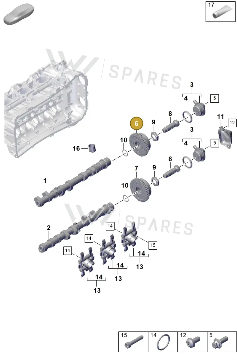 94610505177 — Porsche 911 (2021-2022) diagram p59103100, position 6