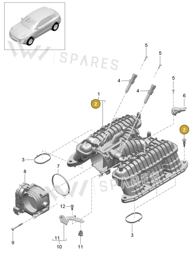 94611041260 — Porsche Macan GTS (2013-2018) diagram p44107060, position 2