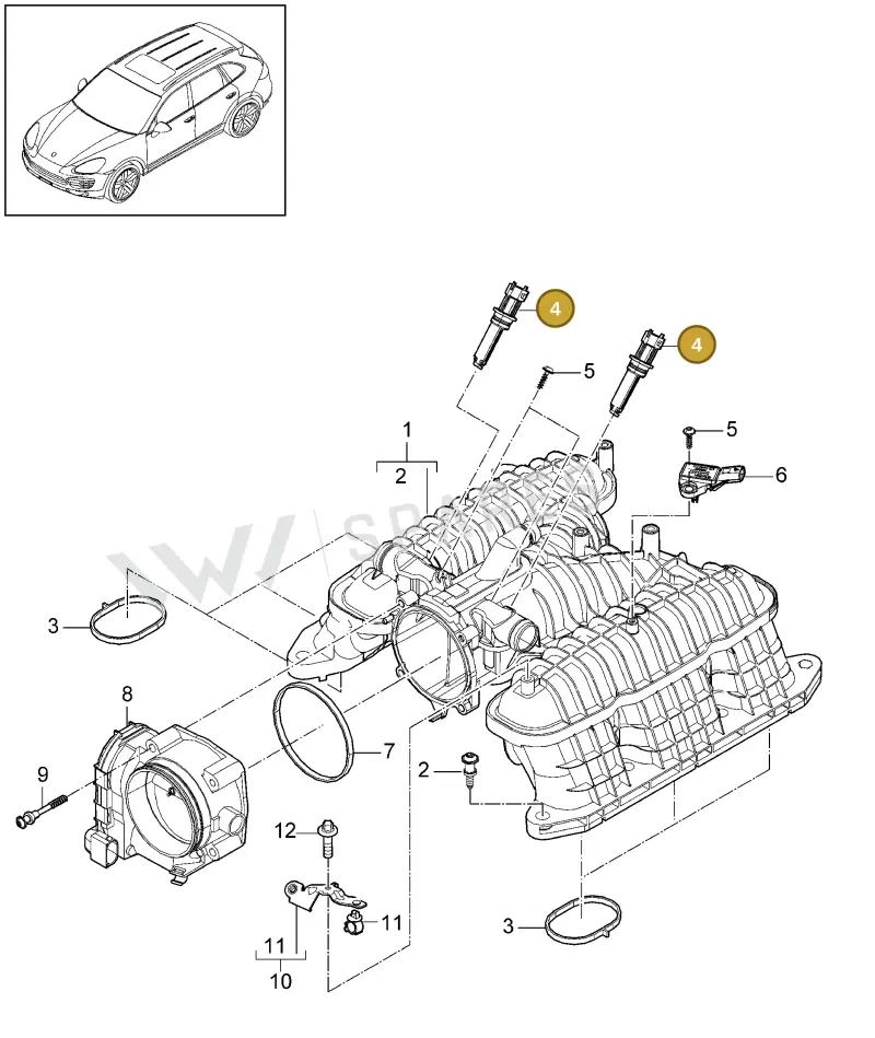 94660513900 — Porsche Cayenne (2010-2018) diagram p37107052, position 4