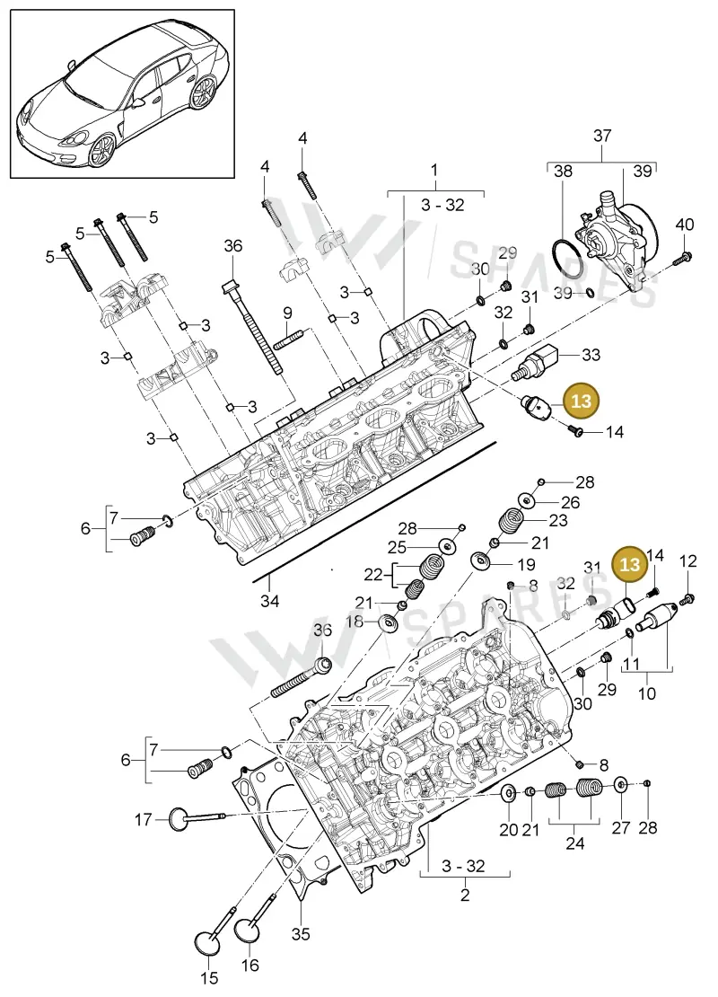 94660610600 — Porsche Panamera (2009-2016) diagram p35103006, position 13