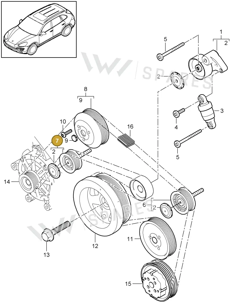 94810211821 — Porsche Cayenne (2010-2018) diagram p37102080, position 7