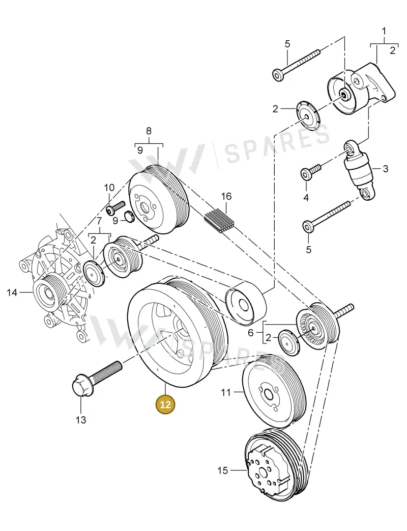 94810224164 — Porsche Cayenne (2007-2010) diagram p31102060, position 12