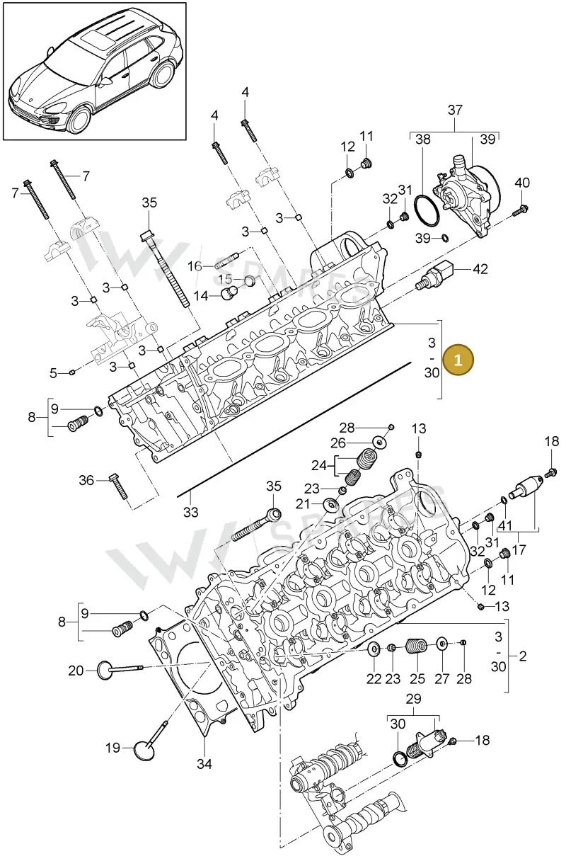 94810401526 — Porsche Cayenne (2010-2018) diagram p37103000, position 1