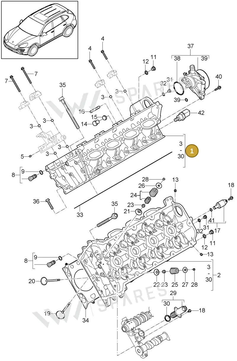 94810401530 — Porsche Cayenne (2010-2018) diagram p37103000, position 1