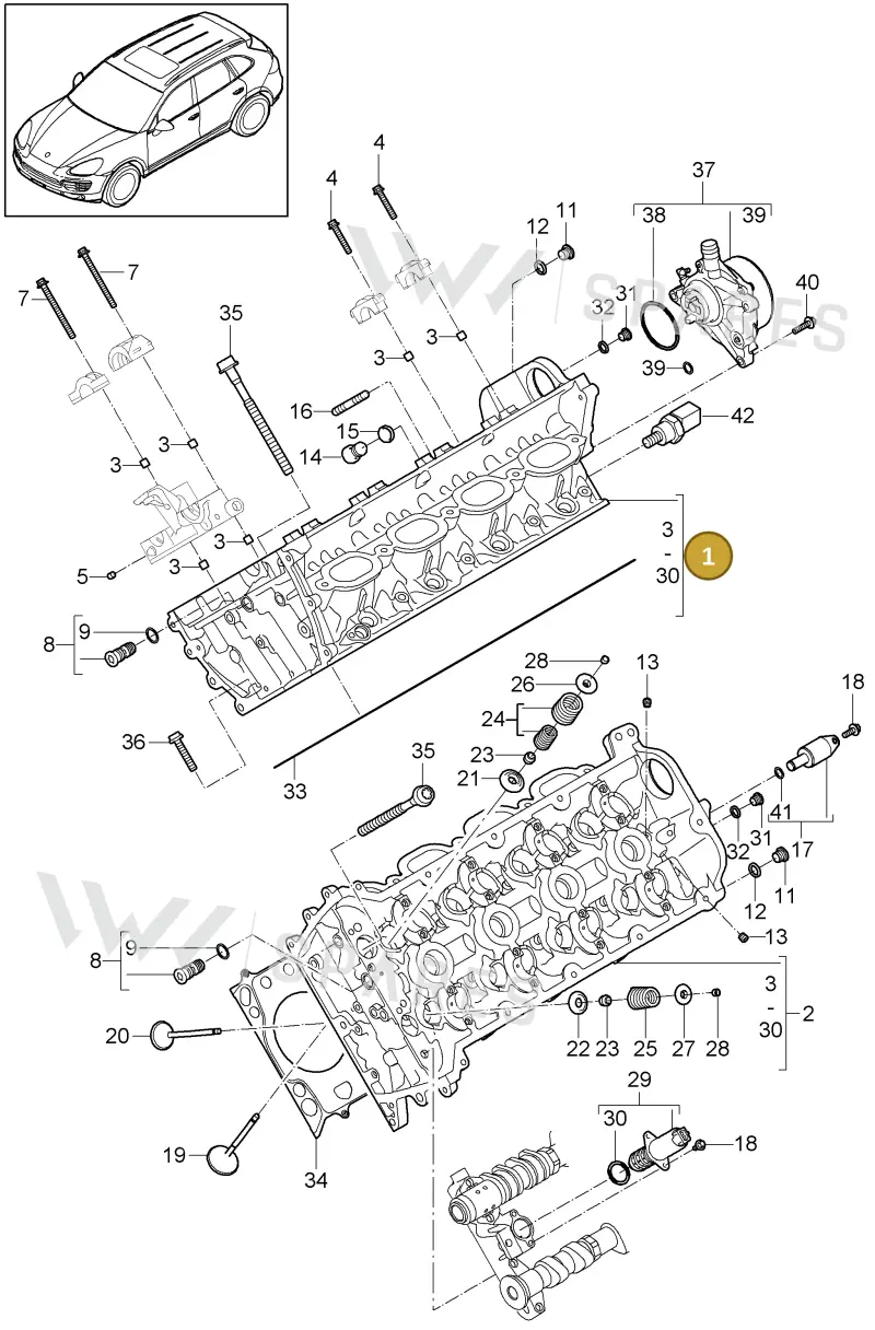 94810401576 — Porsche Cayenne (2010-2018) diagram p37103000, position 1