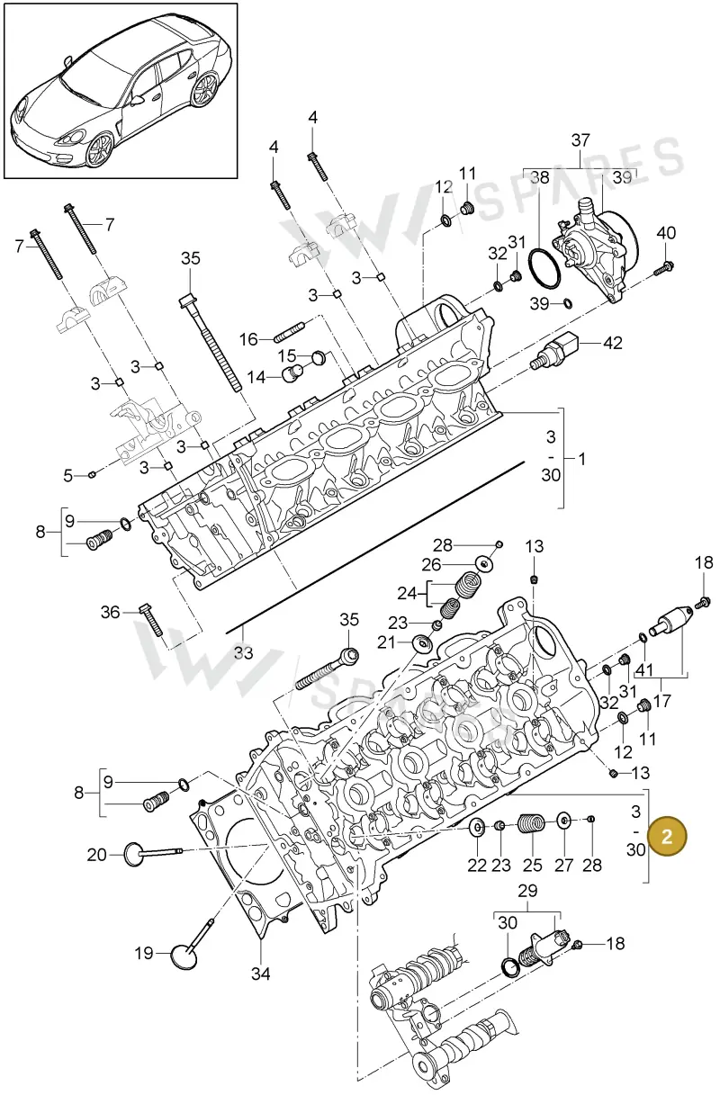 94810401626 — Porsche Panamera (2009-2016) diagram p35103000, position 2