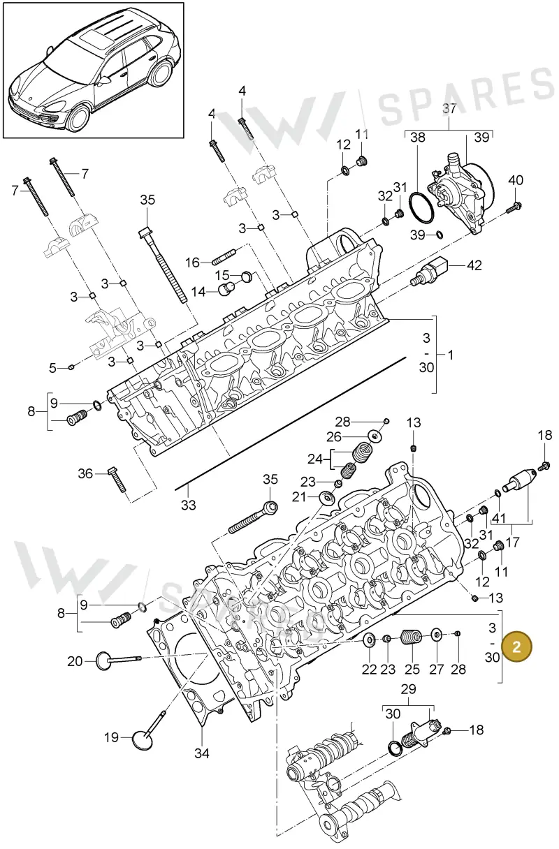 94810401626 — Porsche Cayenne (2010-2018) diagram p37103000, position 2