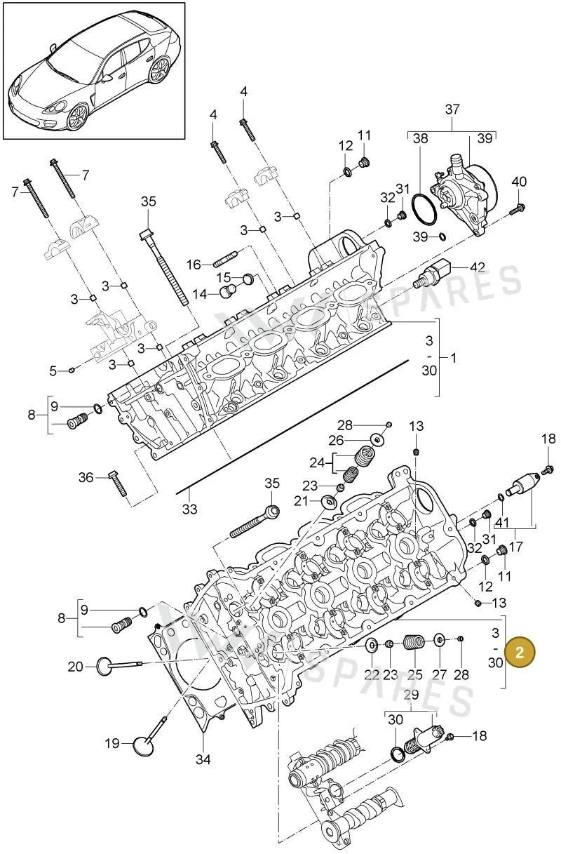 94810401630 — Porsche Panamera (2009-2016) diagram p35103000, position 2