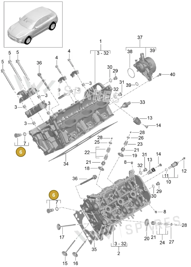 94810425001 — Porsche Macan (2013-2018) diagram p44103000, position 6