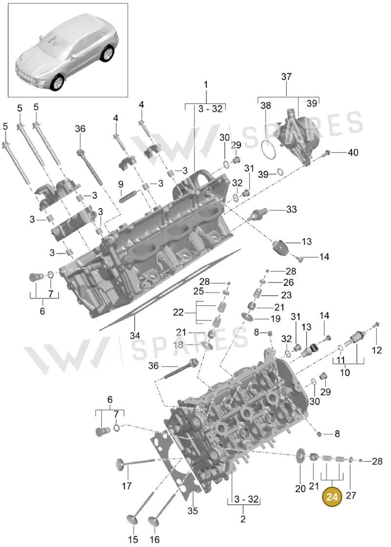 94810509552 — Porsche Macan (2013-2018) diagram p44103000, position 24