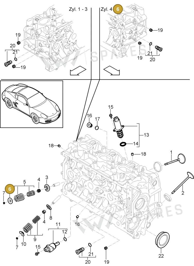 94810515001 — Porsche Cayman (2008-2012) diagram p34103005, position 6