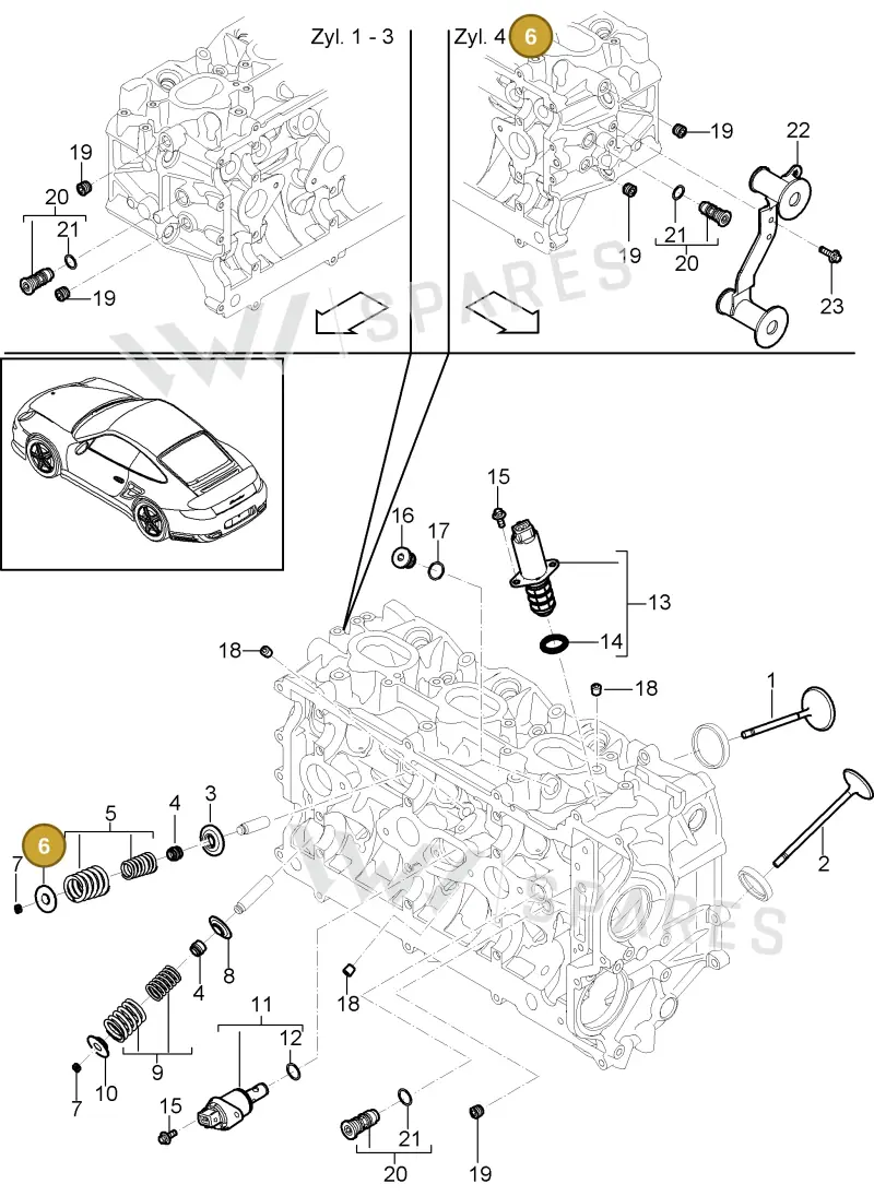 94810515001 — Porsche GT2 RS (2009-2012) diagram p36103005, position 6