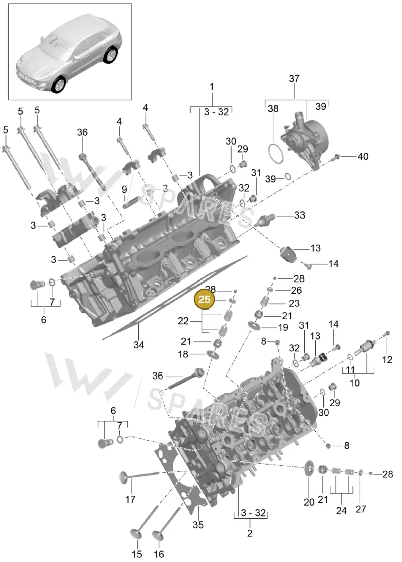 94810515001 — Porsche Macan GTS (2013-2018) diagram p44103000, position 25