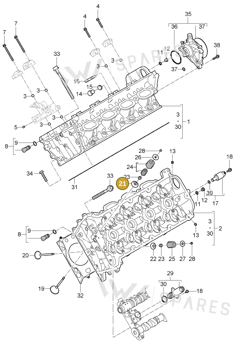 94810515101 — Porsche Cayenne (2007-2010) diagram p31103000, position 21