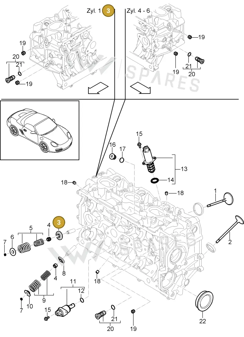 94810515101 — Porsche Boxster S (2008-2012) diagram p33103005, position 3