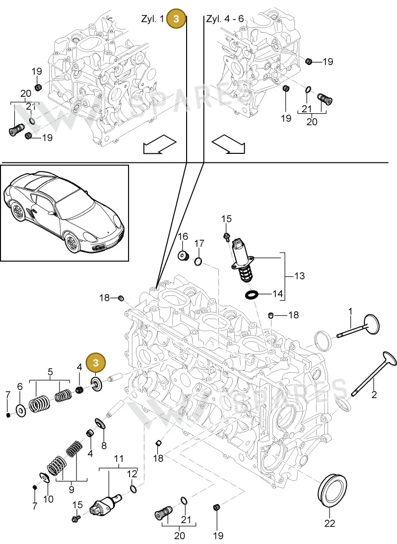 94810515101 — Porsche Cayman (2008-2012) diagram p34103005, position 3