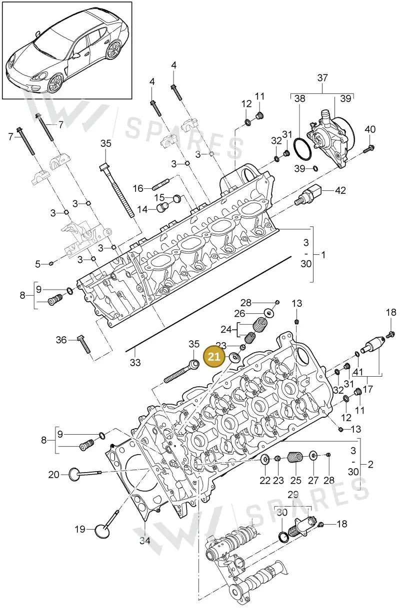 94810515101 — Porsche Panamera (2009-2016) diagram p35103000, position 21