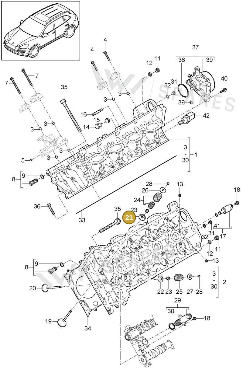 94810515101 — Porsche Cayenne (2010-2018) diagram p37103000, position 21