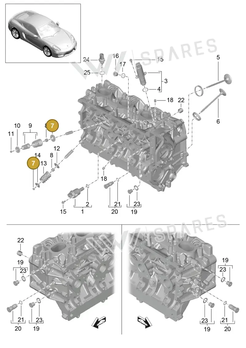 94810515101 — Porsche Cayman (2013-2016) diagram p40103005, position 7