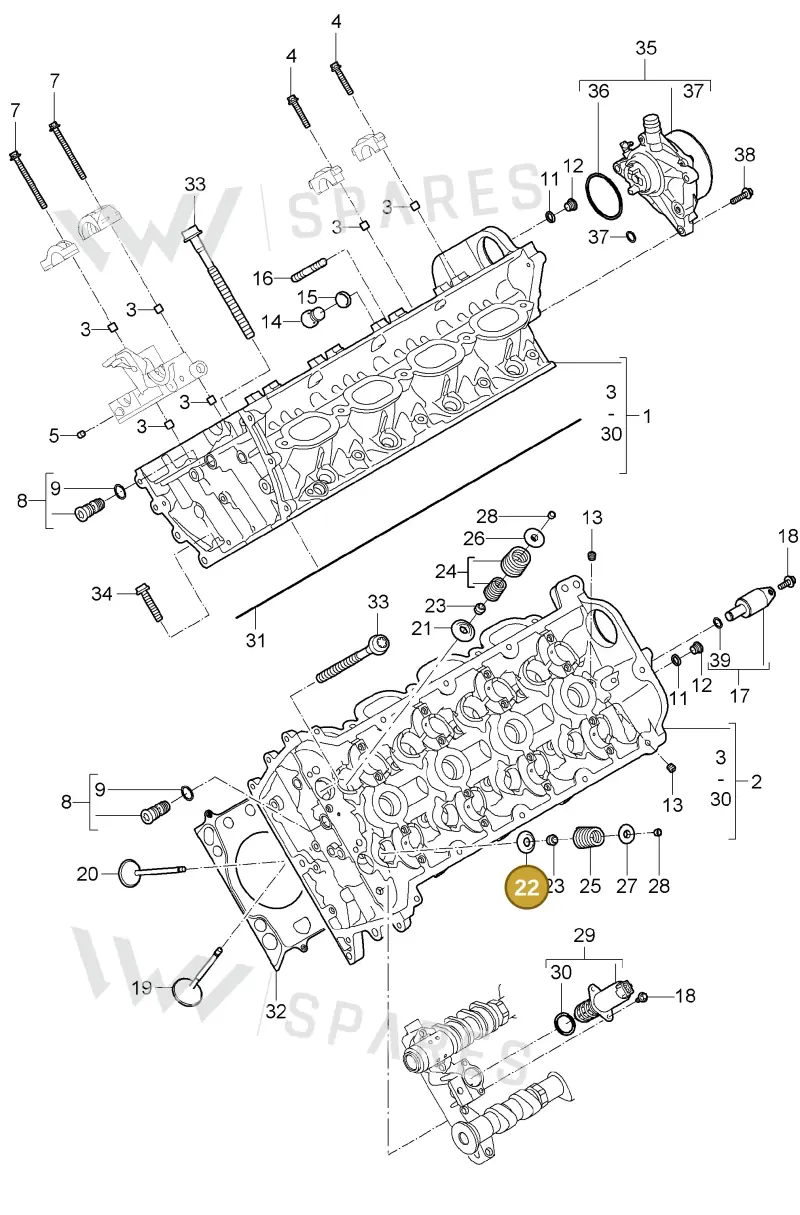94810515301 — Porsche Cayenne (2007-2010) diagram p31103000, position 22