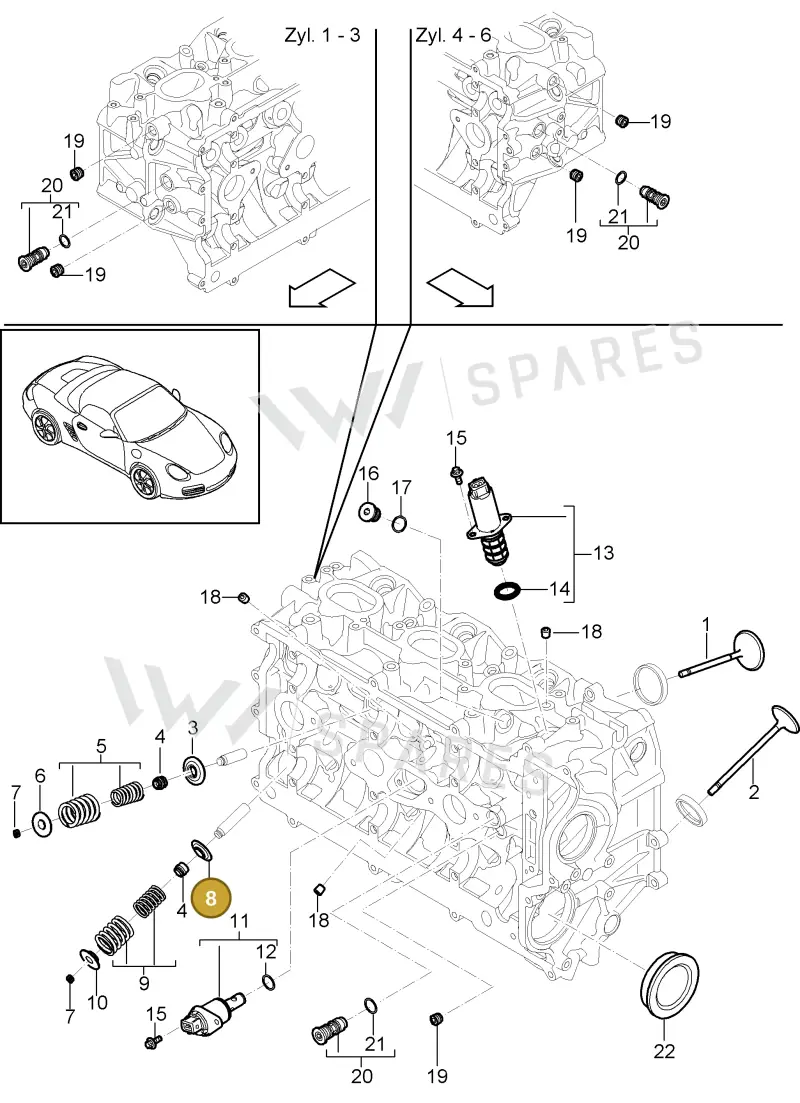 94810515301 — Porsche Boxster S (2008-2012) diagram p33103005, position 8