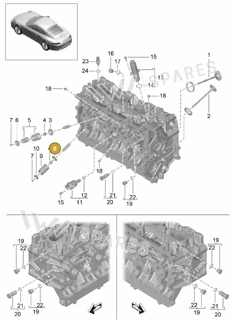 94810515301 — Porsche 991 Carrera 4 (2011-2016) diagram p38103005, position 8