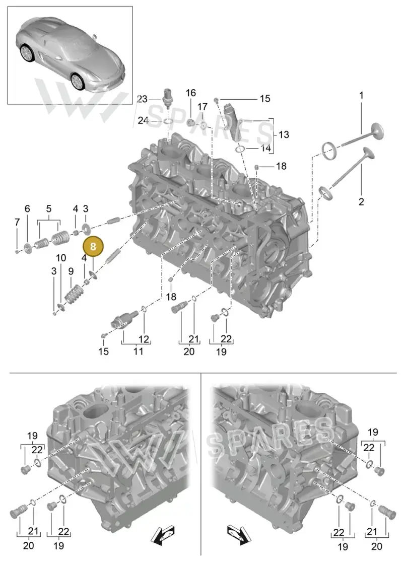 94810515301 — Porsche Boxster Spyder (2015-2016) diagram p46103005, position 8
