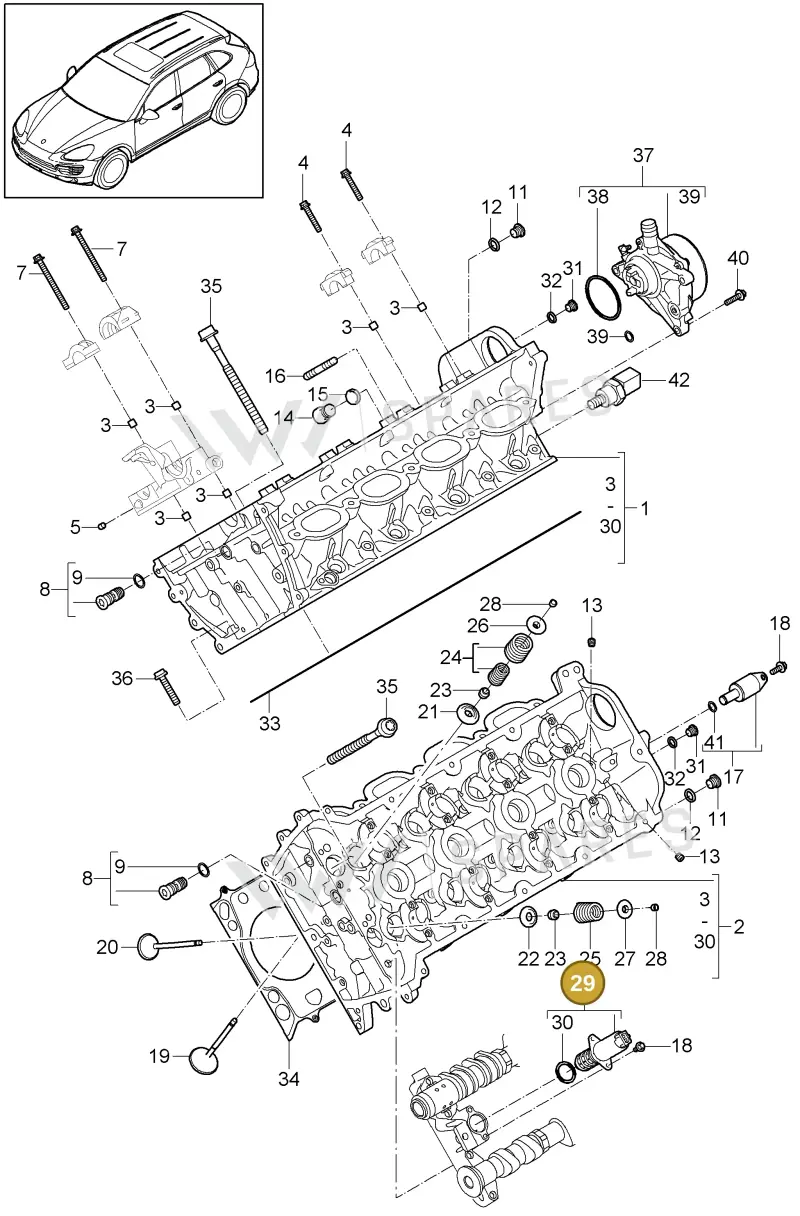 94810530407 — Porsche Cayenne (2010-2018) diagram p37103000, position 29