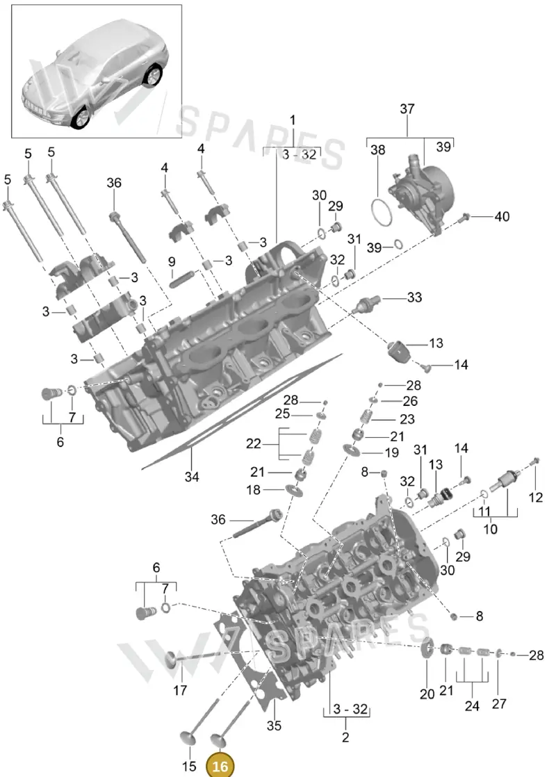 94810532115 — Porsche Macan (2013-2018) diagram p44103000, position 16