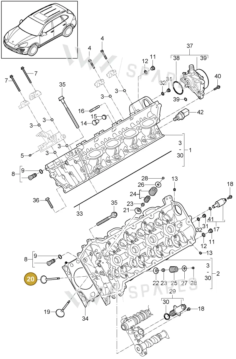 94810532252 — Porsche Cayenne (2010-2018) diagram p37103000, position 20