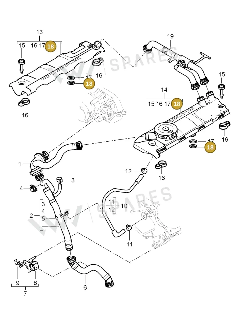 94810743910 — Porsche Cayenne (2007-2010) diagram p31107001, position 18