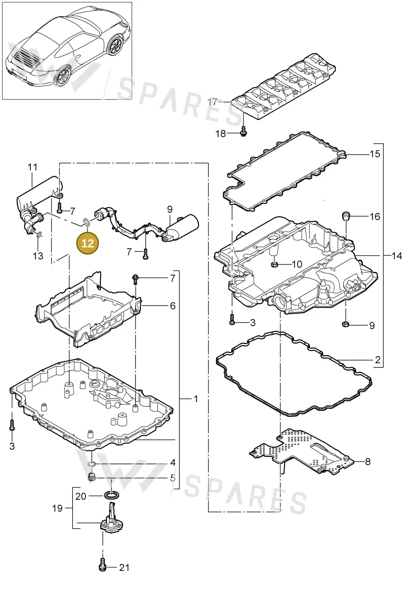 94810743910 — Porsche 911 Carrera (2008-2012) diagram p32104002, position 12