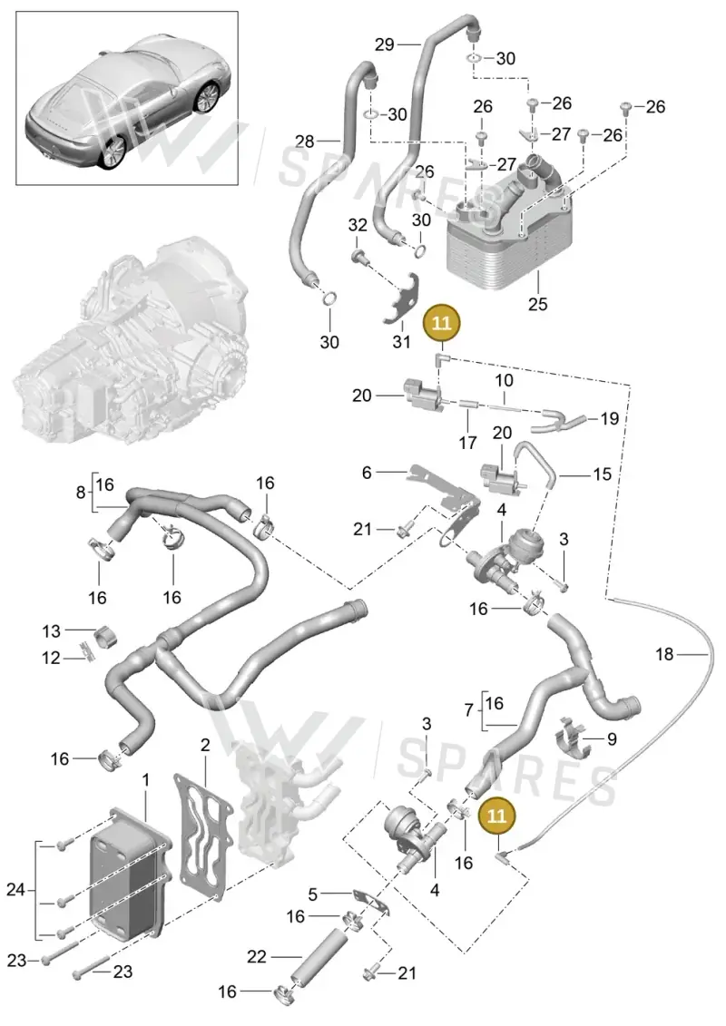 94811012600 — Porsche Cayman (2013-2016) diagram p40360000, position 11