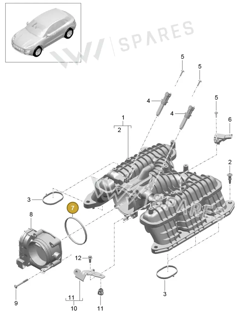 94811014402 — Porsche Macan (2013-2018) diagram p44107060, position 7