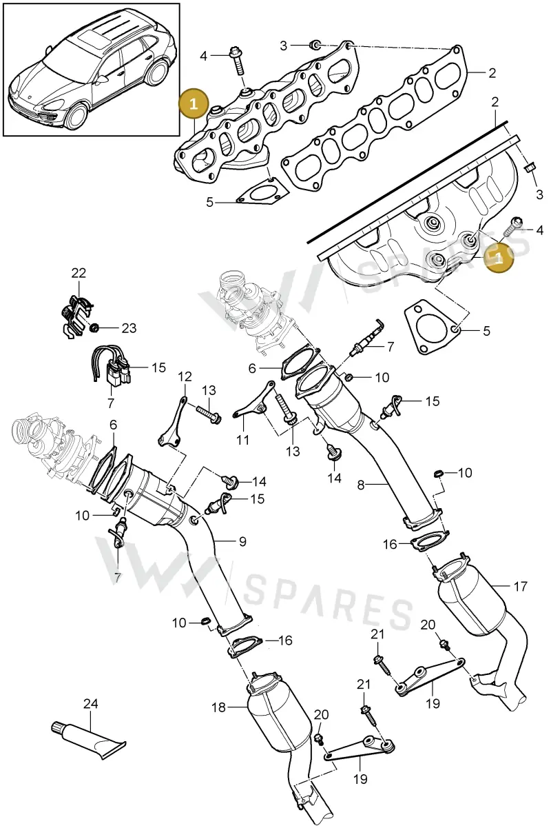 94811112951 — Porsche Cayenne (2010-2018) diagram p37202005, position 1