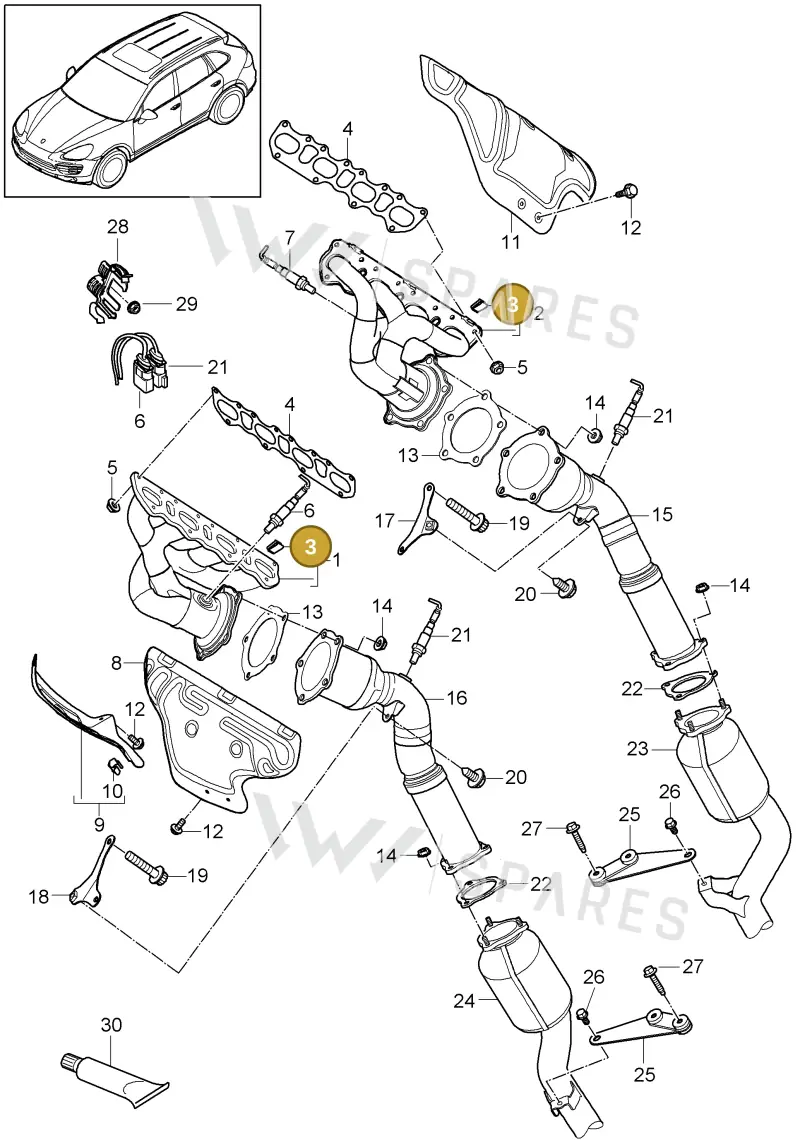 94811121300 — Porsche Cayenne (2010-2018) diagram p37202000, position 3